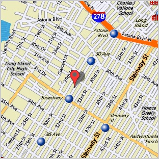 Map to Pappas PMR, Astoria, NY